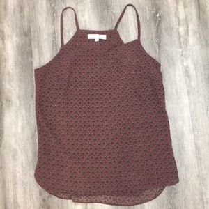LOFT Tank Top- Size Small Printed Purple Tank